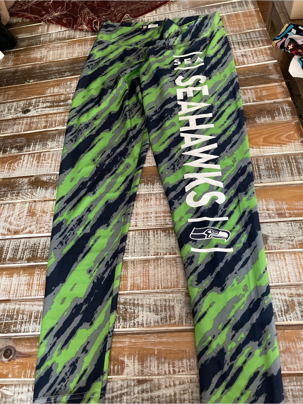 NFL Seahawks Green & Navy Camo Leggings